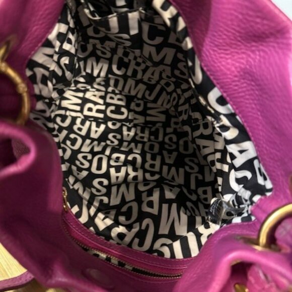 Vintage Y2K Marc Jacobs Raspberry Hillier Leather Hobo Bag - Picture 15 of 16